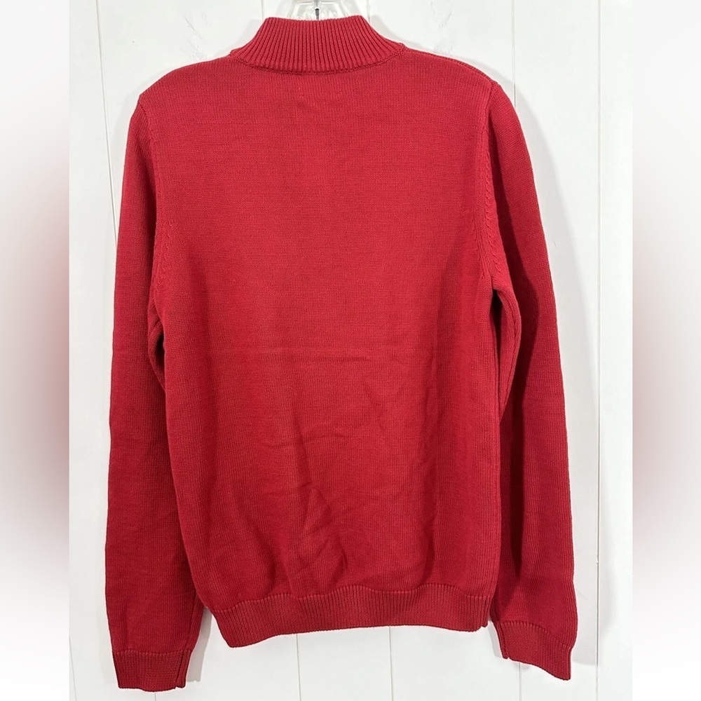 NWT Class Club Sweater Boys Youth Size 18/20 Red 1/4 Zip Pullover Mock Neck - Picture 3 of 8